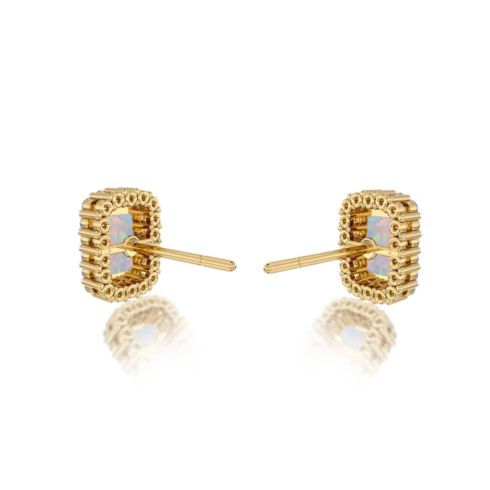 Trendy Fortune october birthstone opal earrings with diamonds