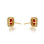 Unique july birthstone opaque ruby earrings with diamonds