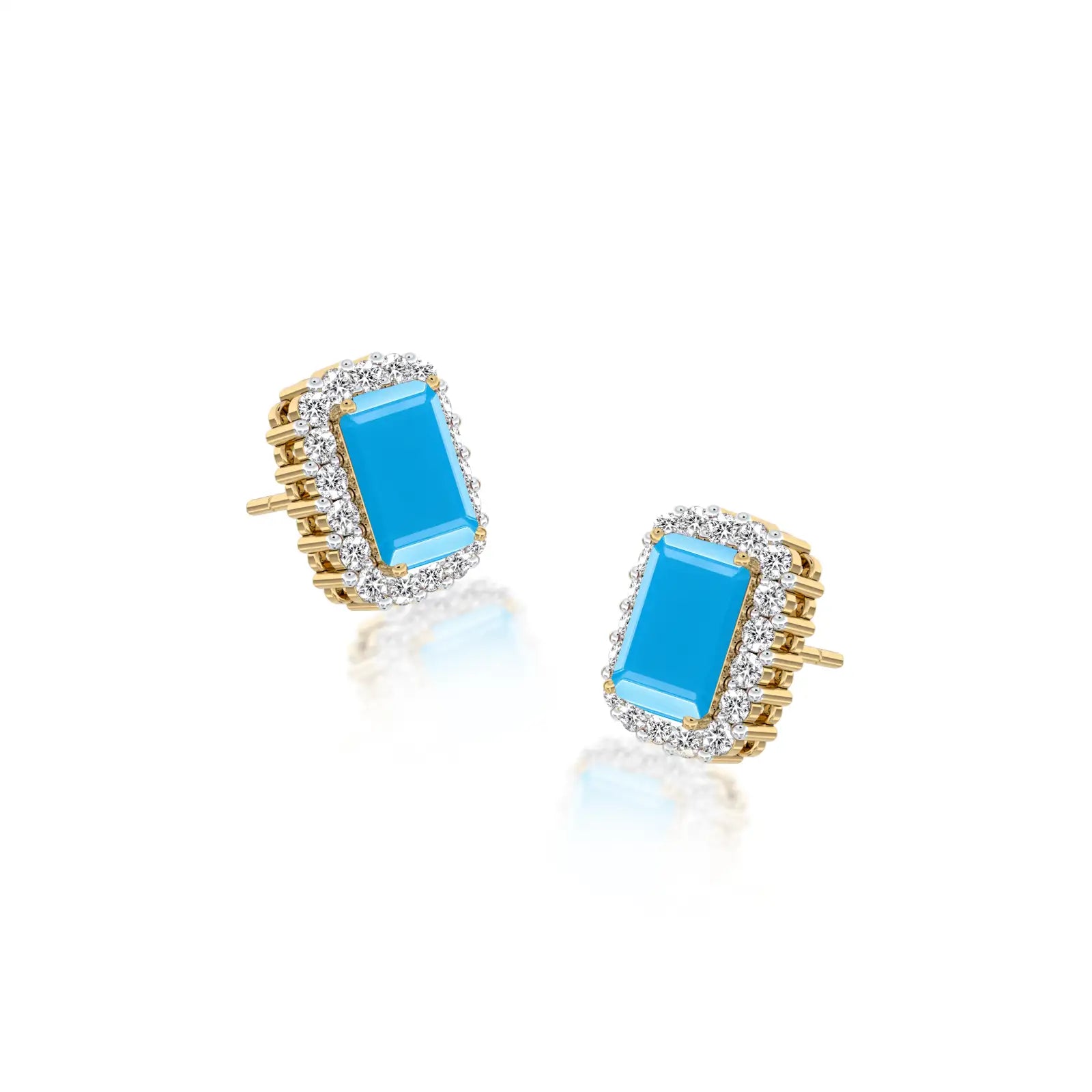 December birthstone turquoise earrings with diamonds 