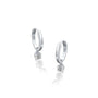 White gold april birthdstone hoops with white topaz drops
