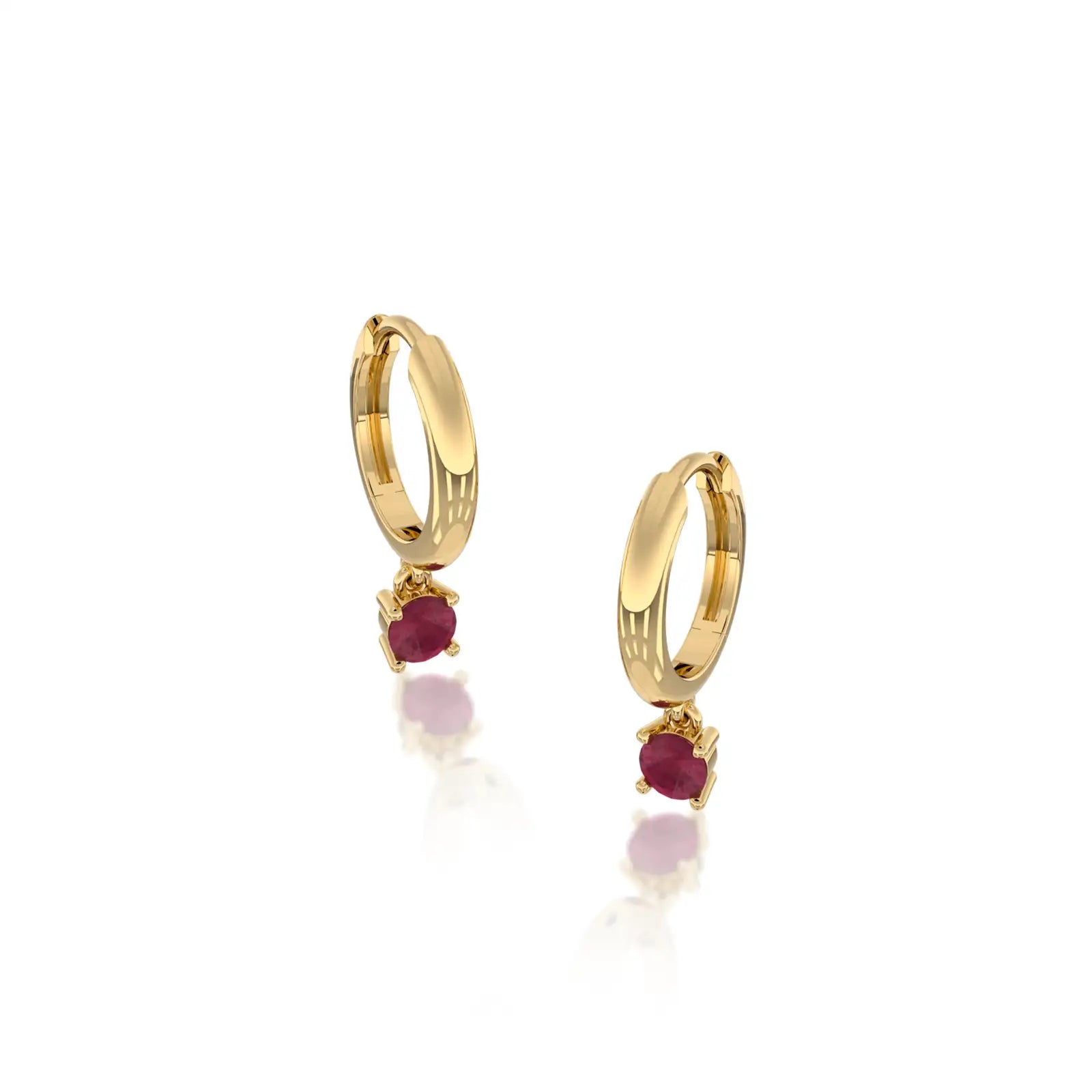 January birthstone hoops with garnet drops