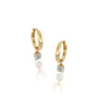 April birthdstone hoops with white topaz drops