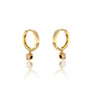 Fortune yellow gold january birthstone hoops with garnet drops