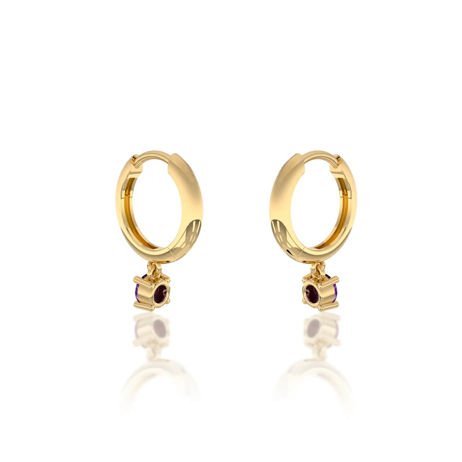 Fortune february birthstone hoops with amethyst drops