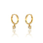 Fortune april birthdstone hoops with white topaz drops