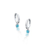 White gold december birthdstone hoops with turquoise drops