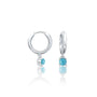 Fortune white gold december birthdstone hoops with turquoise drops