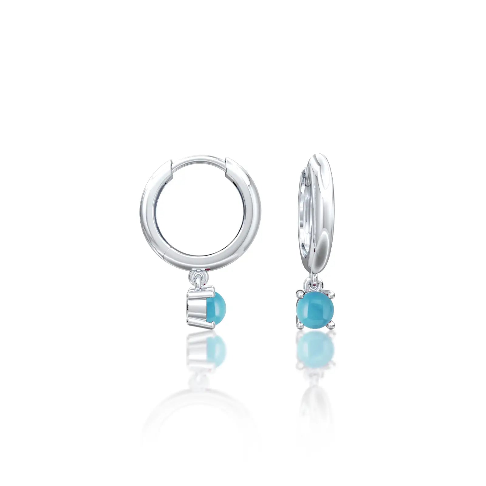 Fortune white gold december birthdstone hoops with turquoise drops