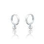 Trendy white gold october birthdstone hoops with opal drops