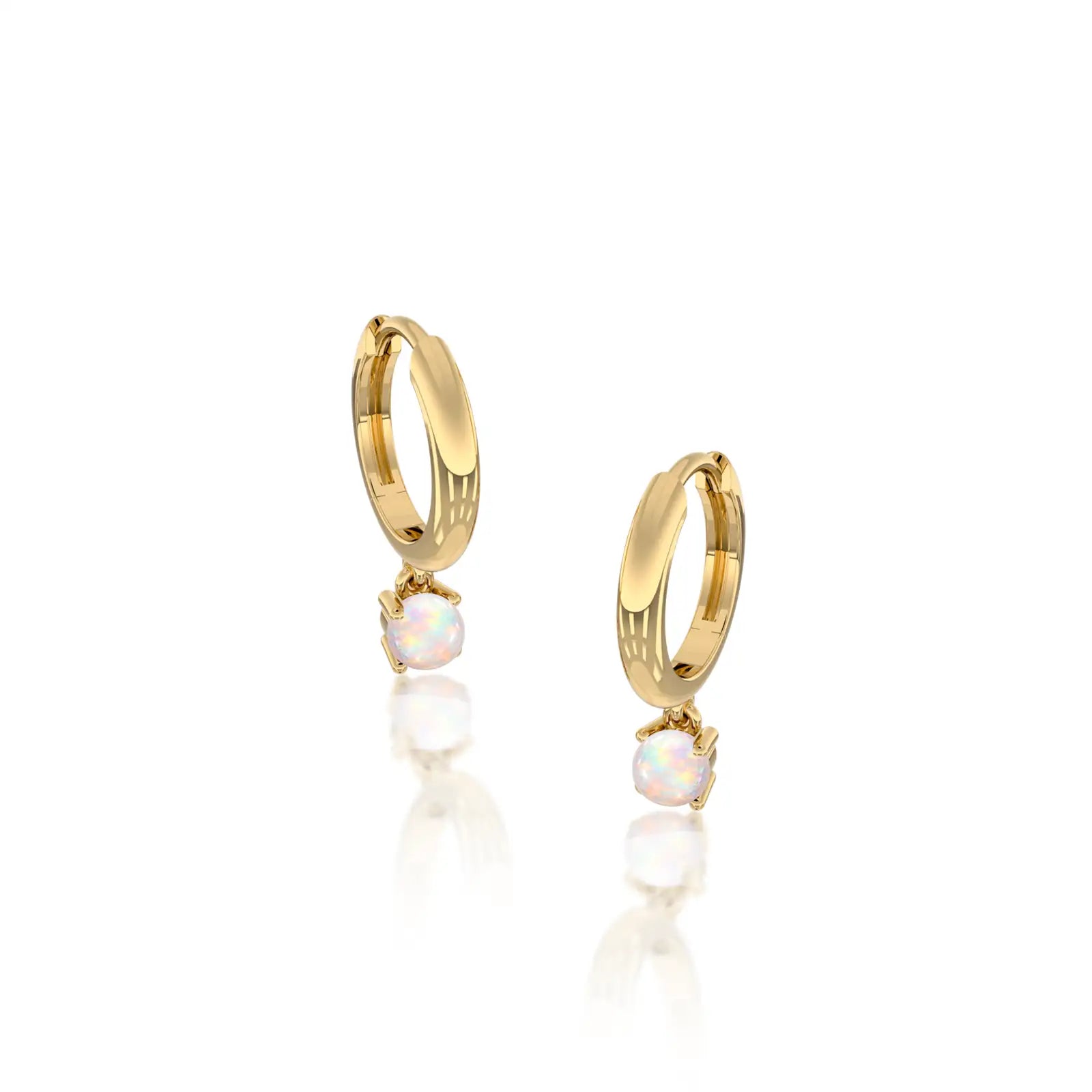 October birthdstone hoops with opal drops