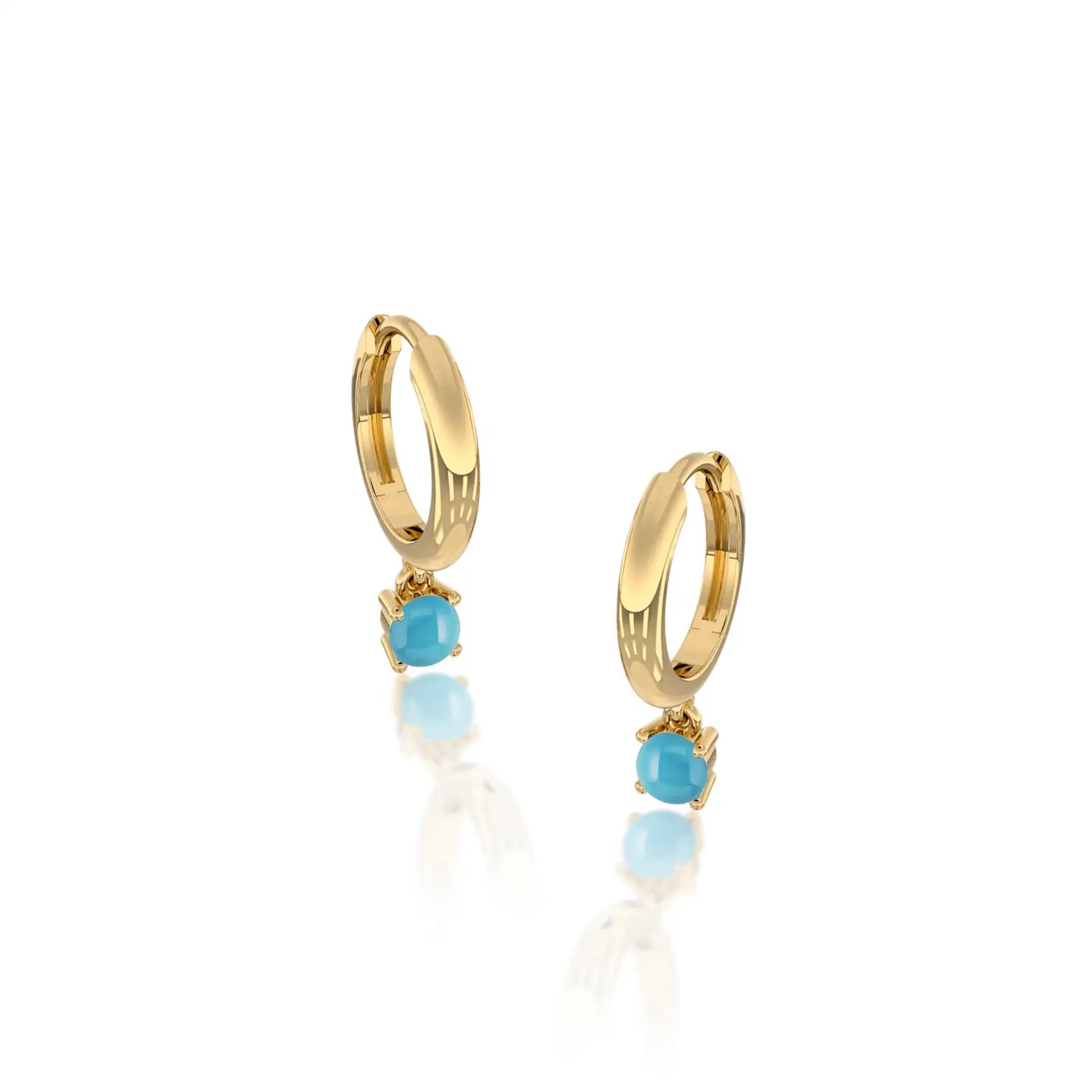 December birthdstone hoops with turquoise drops