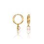 Yellow gold october birthdstone hoops with opal drops
