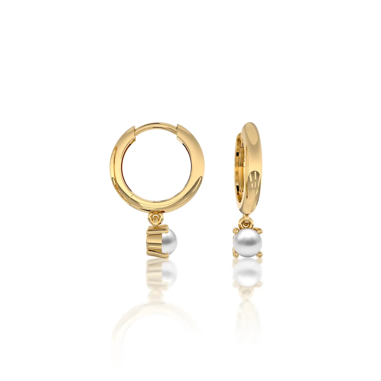 Fortune june birthdstone hoops with mother of pearl drops