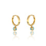 Fortune yellow gold december birthdstone hoops with turquoise drops