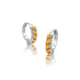 White gold november birthstone citrine hoop earrings 10 mm