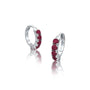Fortune white gold january birthstone garnet hoop earrings 10 mm