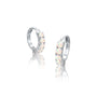 White gold october birthstone opal hoop earrings