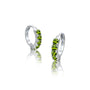 White gold august birthstone peridot hoop earrings