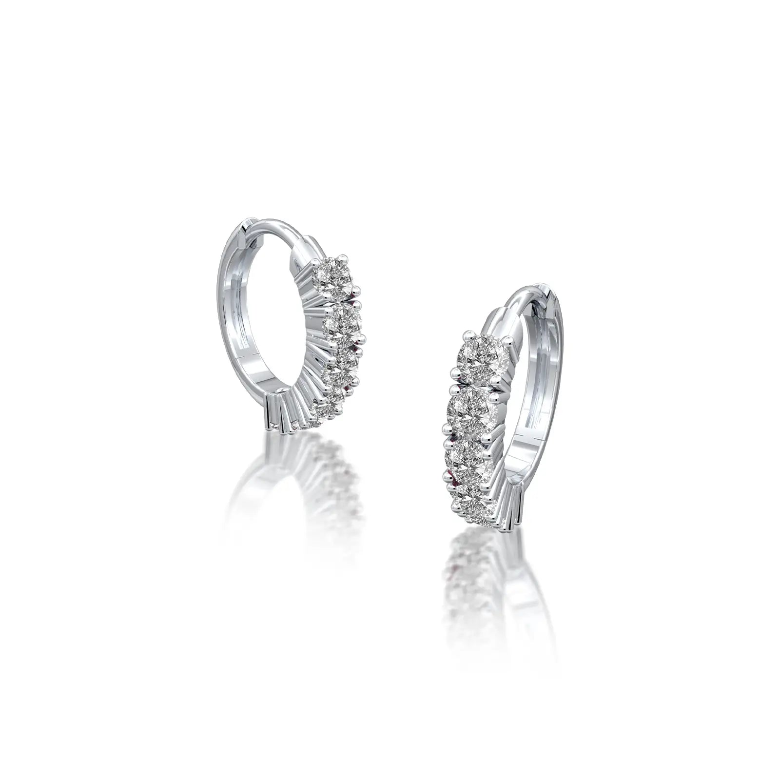 White gold april birthstone white topaz hoop earrings
