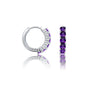 Fortune white gold february birthstone amethyst hoop earrings