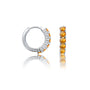 Fortune white gold november birthstone citrine hoop earrings 10 mm