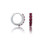 Fortune white gold january birthstone garnet hoop earrings 10 mm