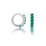 Fortune may birthstone green agate hoop earrings for office wear