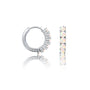 Fortune white gold october birthstone opal hoop earrings