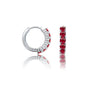 White gold july birthstone opaque ruby hoop earrings for office wear