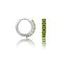 Fortune white gold august birthstone peridot hoop earrings