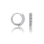 Fortune white gold april birthstone white topaz hoop earrings