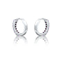 White gold february birthstone amethyst hoop earrings for office wear 10 mm