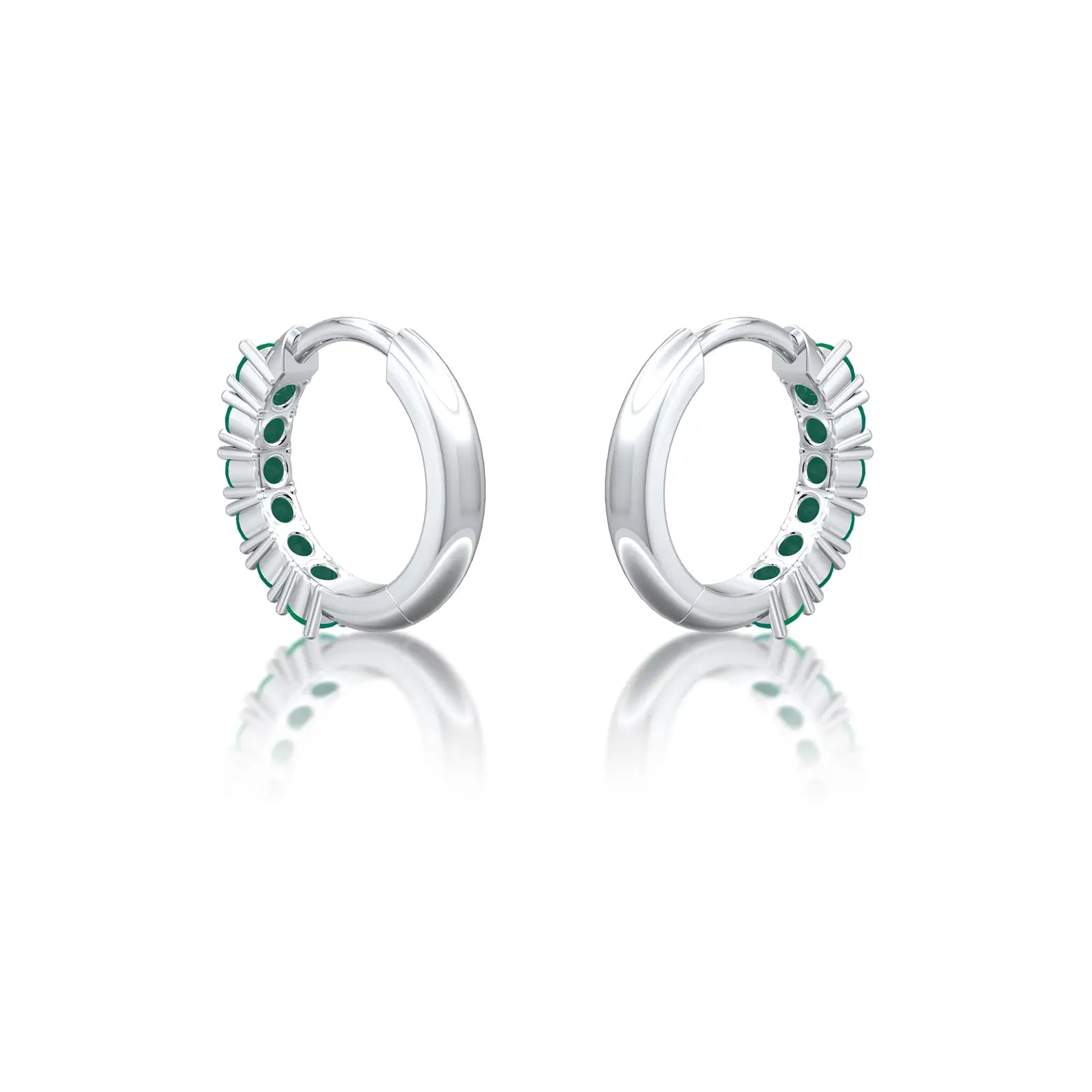 Unique may birthstone green agate hoop earrings