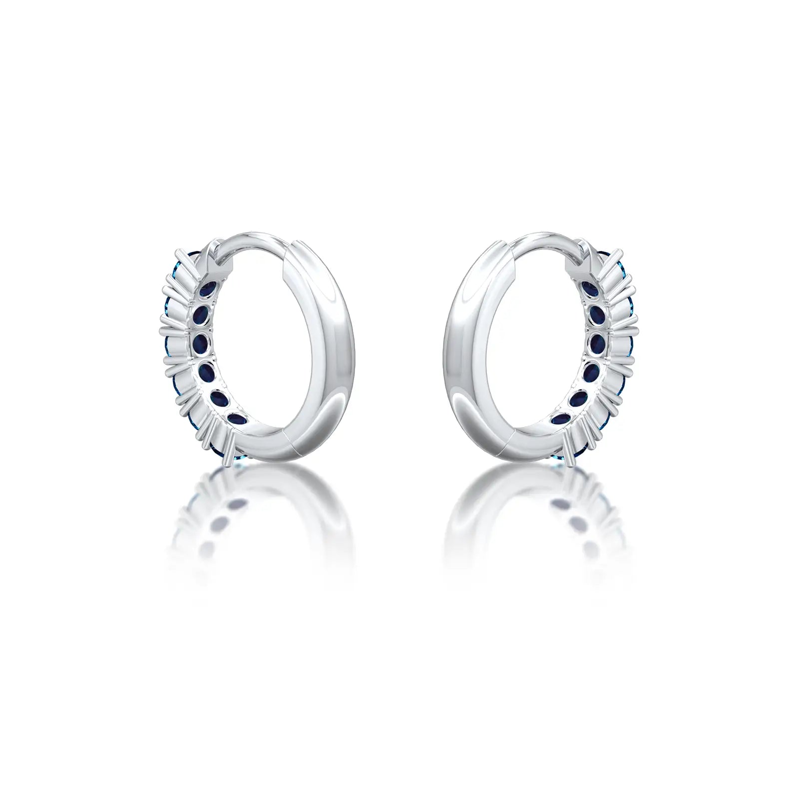 September birthstone london blue topaz hoop earrings for office wear