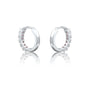 White gold october birthstone opal hoop earrings for office wear