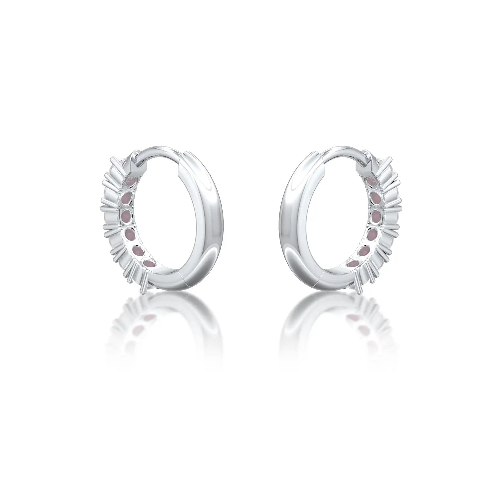 White gold june birthstone mother of pearl hoop earrings for office wear

