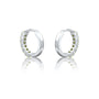 White gold august birthstone peridot hoop earrings for office wear