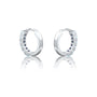 White gold  march birthstone swiss blue topaz hoop earrings for office wear