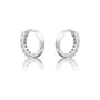 White gold april birthstone white topaz hoop earrings for office wear