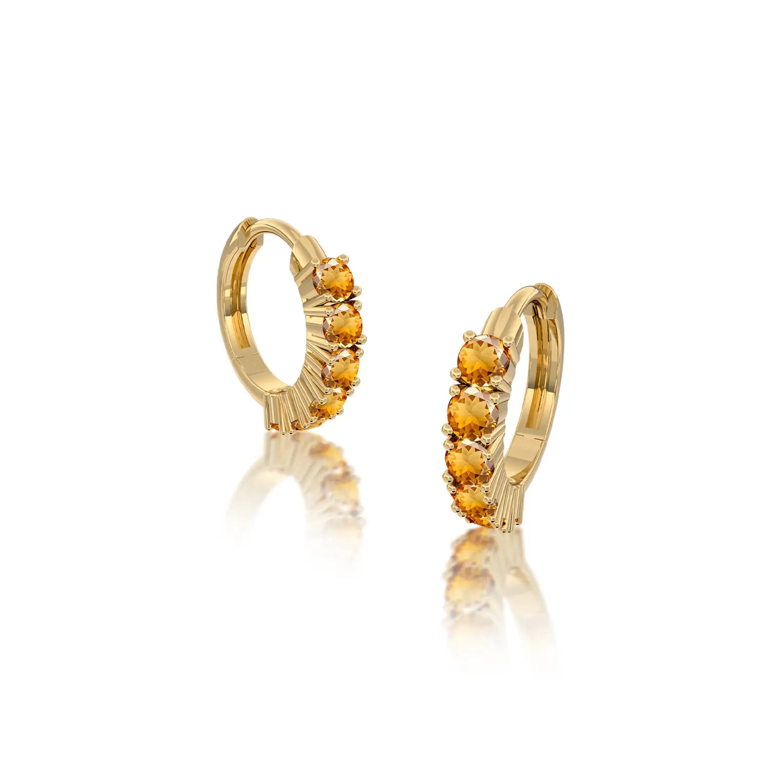 November birthstone citrine hoop earrings 10 mm