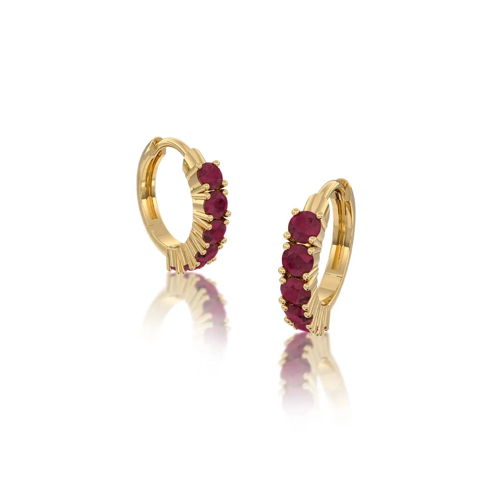 January birthstone garnet hoop earrings