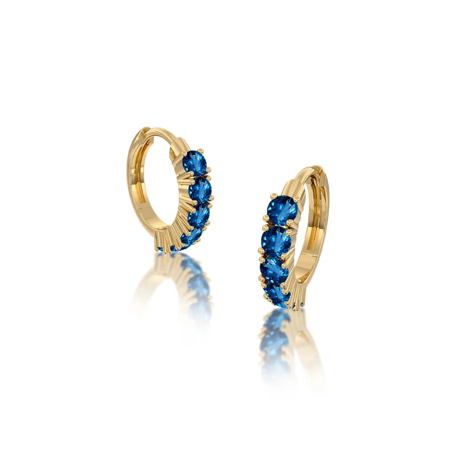 September birthstone london blue topaz hoop earrings