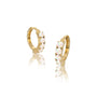 Yellow gold october birthstone opal hoop earrings