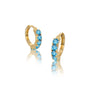 March birthstone swiss blue topaz hoop earrings