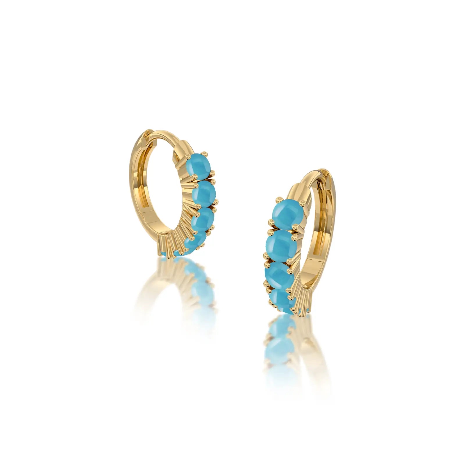 Decemeber birthstone turquoise hoop earrings