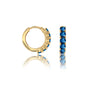 Yellow gold september birthstone london blue topaz hoop earrings