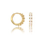 Fortune yellow gold october birthstone opal hoop earrings