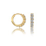 Fortune april birthstone white topaz hoop earrings