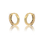 Fortune yellow gold february birthstone amethyst hoop earrings 10 mm