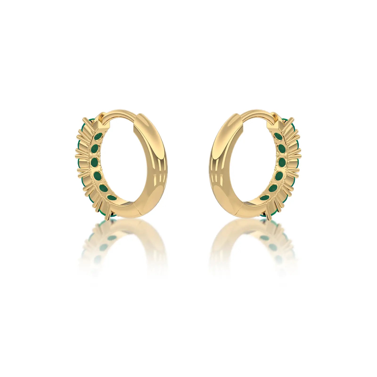 May birthstone green agate hoop earrings for office wear